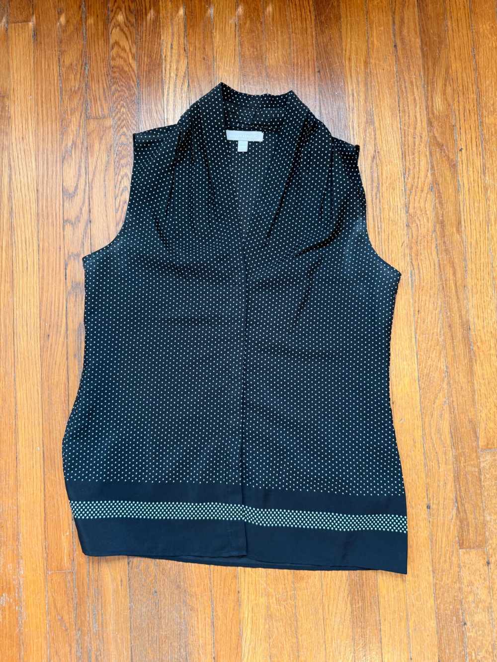 Banana Republic Black Polka Dot Sleeveless Top